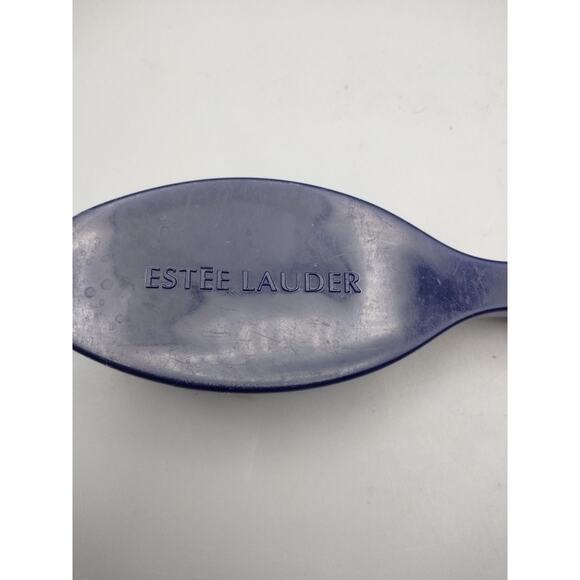 Estee Lauder Hair Brush Ball Tipped 6.5" Travel Purse navy Blue Plastic Vintage - Picture 4 of 7